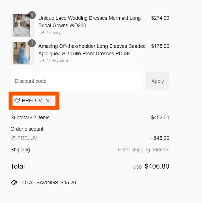 BohoProm verified Coupon code PRELUV